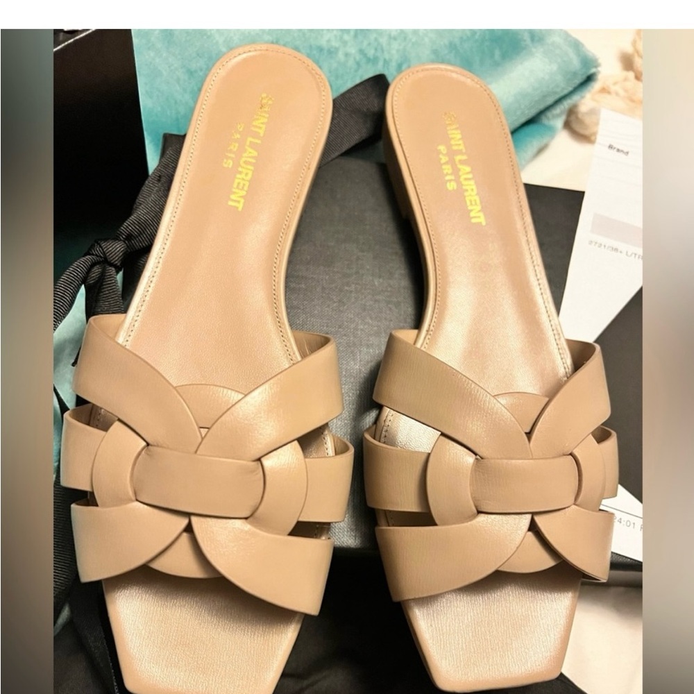 Saint Laurent Tribute Women's beige Sandals 38 1/2 - US 8 1/3